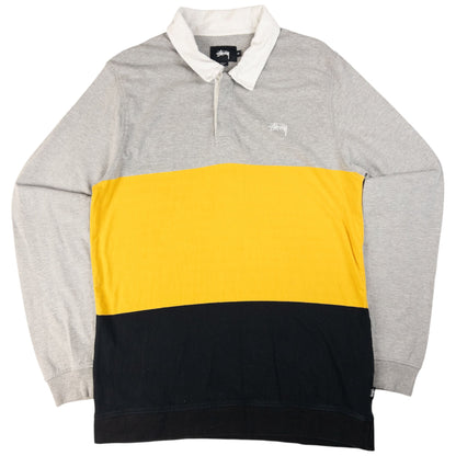 Stussy Long Sleeve Rugby Polo Shirt Size M