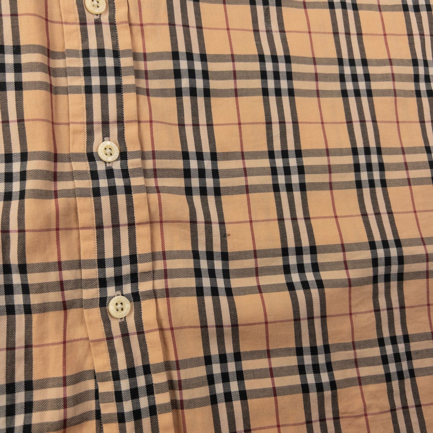 Vintage Burberry Nova Check Long Sleeve Button Up Shirt Size XL