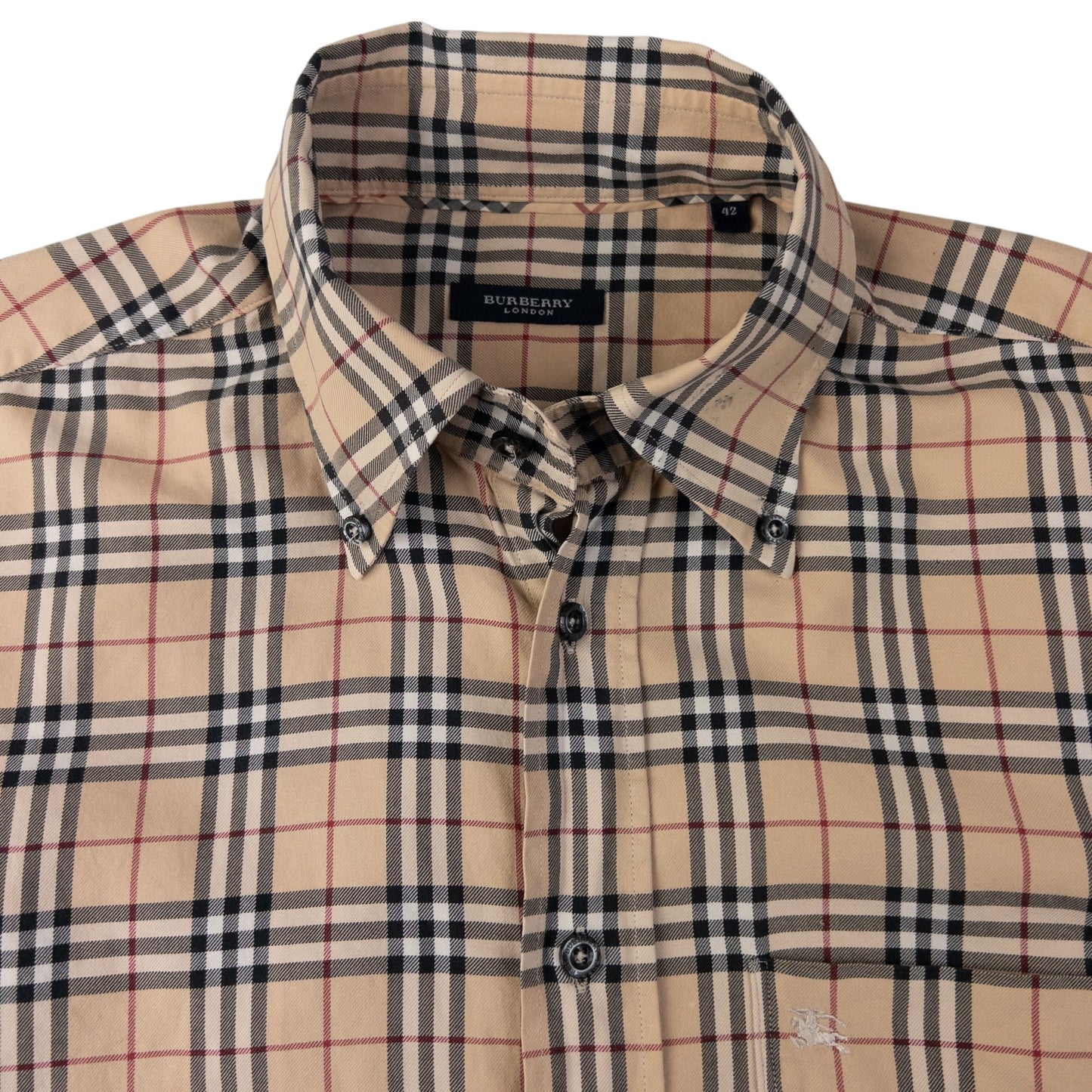 Vintage Burberry Nova Check Long Sleeve Button Up Shirt Size XL