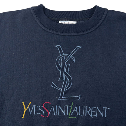 Vintage YSL Yves Saint Laurent Embroidered Sweatshirt Size M