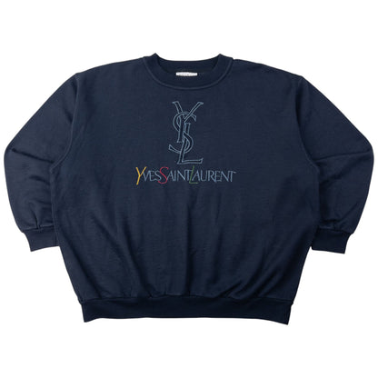 Vintage YSL Yves Saint Laurent Embroidered Sweatshirt Size M