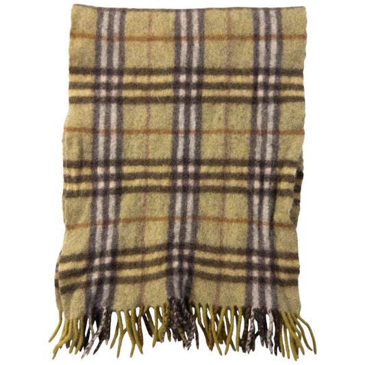 Vintage Burberry Nova Check Cashmere Tassel Scarf