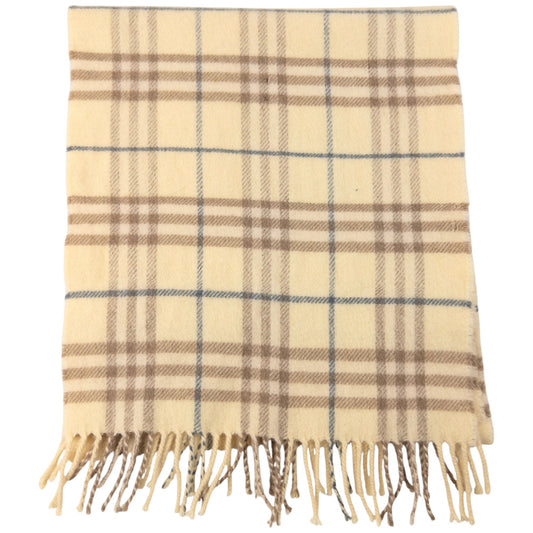 Vintage Burberry Nova Check Lambswool Tassel Scarf