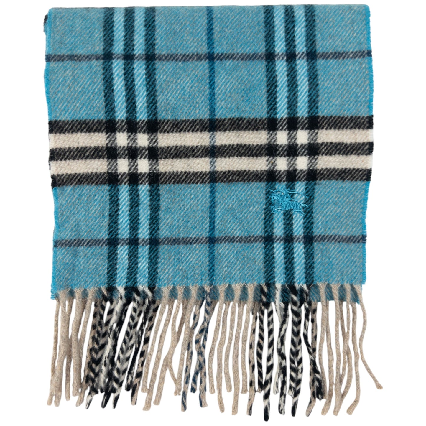 Vintage Burberry Nova Check Cashmere Tassel Scarf