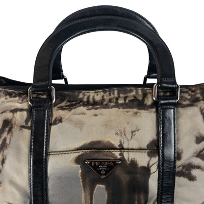 2014 Prada Painted Limited Edition Temple Print Handbag