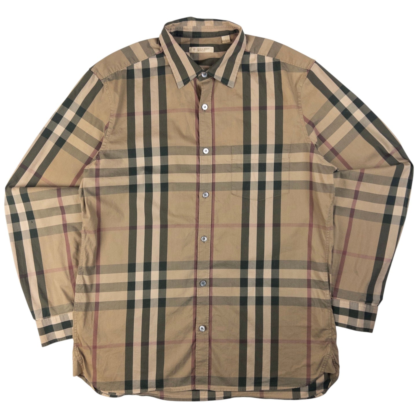 Vintage Burberry Nova Check Long Sleeve Button Up Shirt Size M