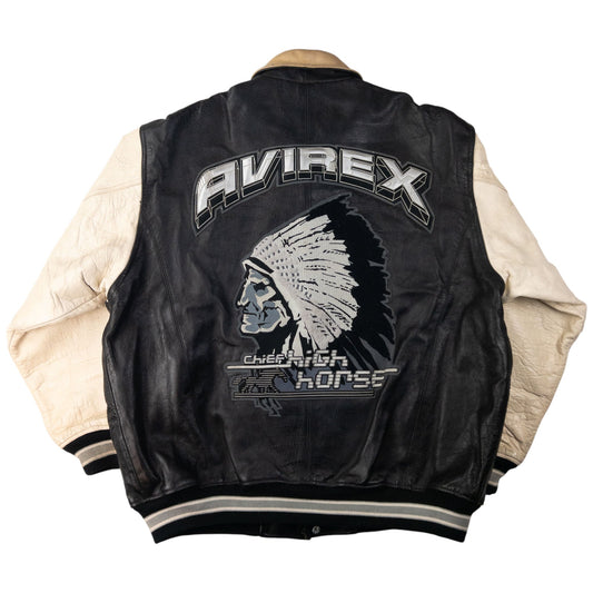 Vintage AVIREX Chief High Horse Leather Biker Jacket Size XXXL