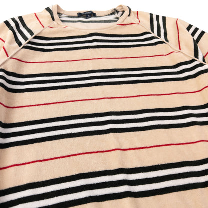 Vintage Burberry Nova Stripe Velour Sweatshirt Women's Size M