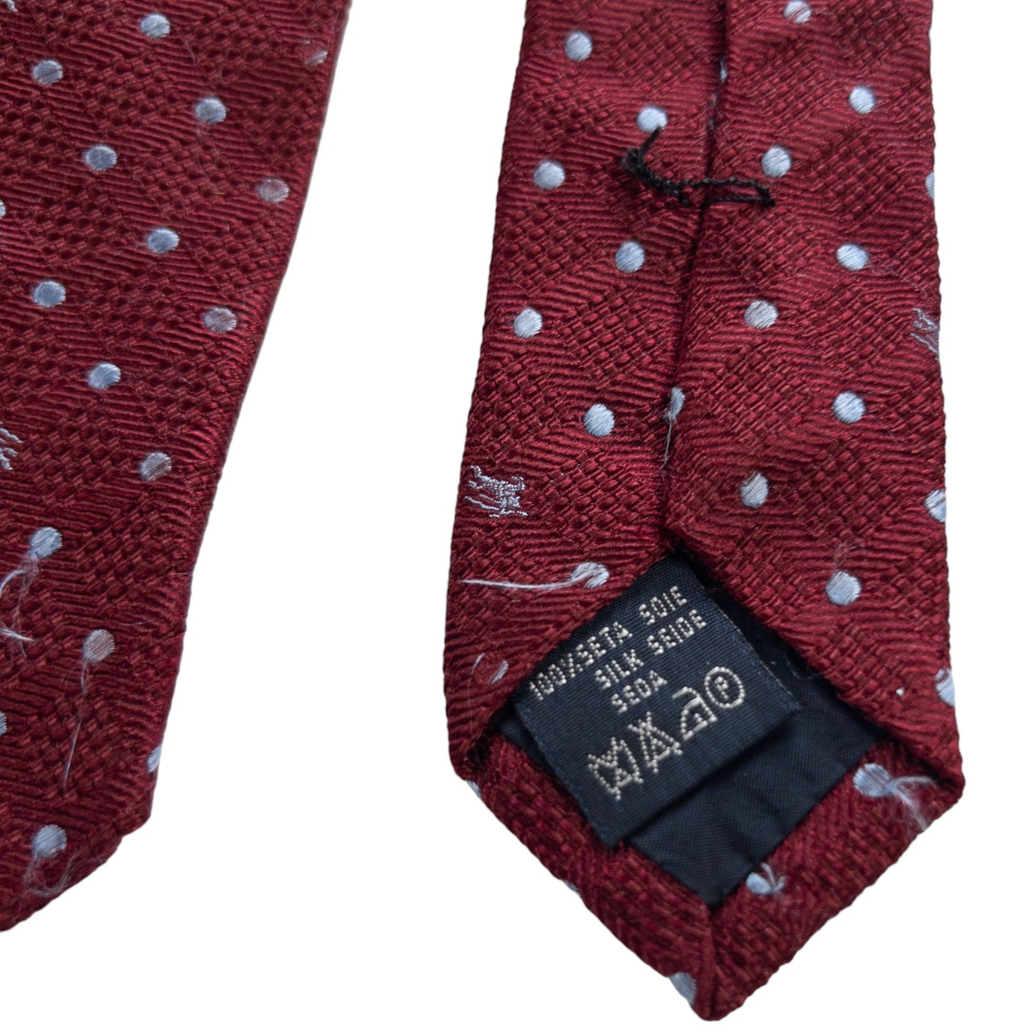 Vintage Burberry London Polka Dot Monogram Silk Tie