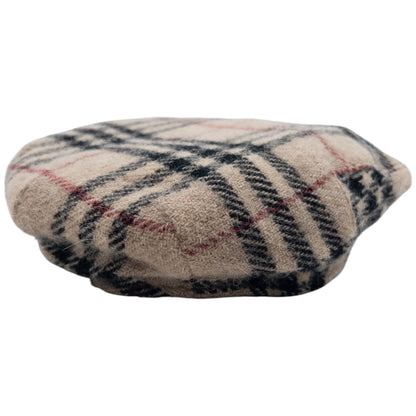 Vintage Burberry Nova Check Wool Flat-Cap Hat Size S