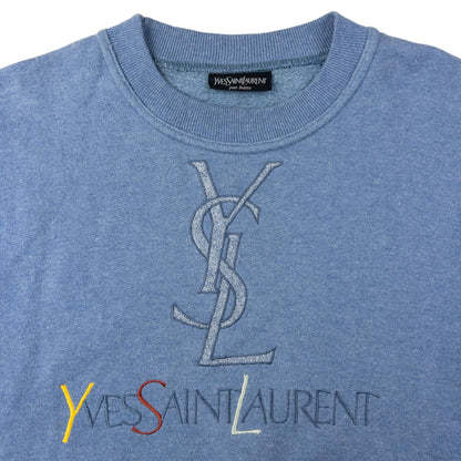 Vintage YSL Yves Saint Laurent Embroidered Sweatshirt Size S