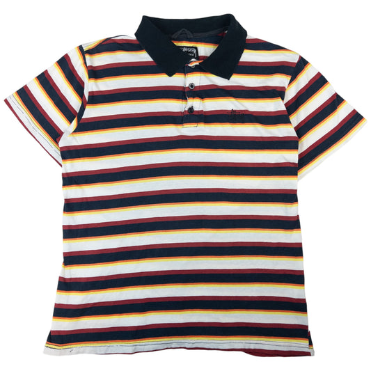 Vintage Stussy Striped Polo Shirt Women's Size L