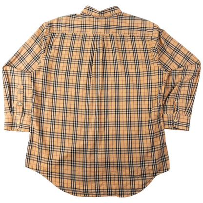 Vintage Burberry Nova Check Long Sleeve Button Up Shirt Size XL