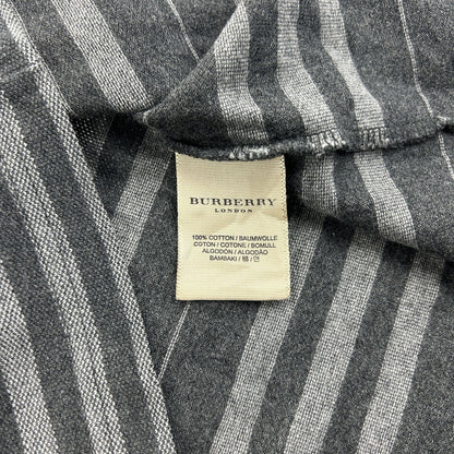 Vintage Burberry Striped Long Sleeve Polo Shirt Size M