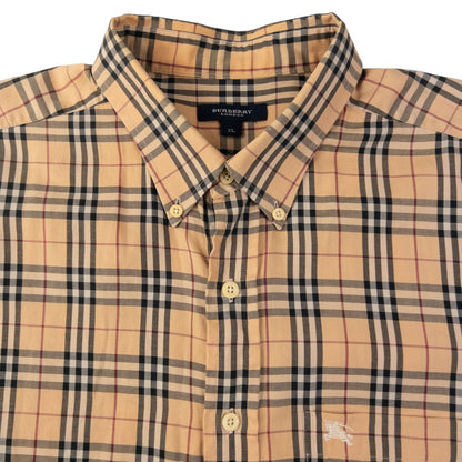 Vintage Burberry Nova Check Long Sleeve Button Up Shirt Size XL