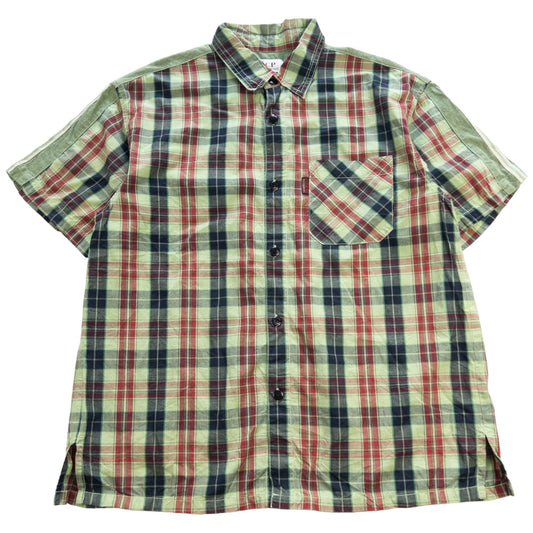 Vintage CP Company Check Button Up Short Sleeve Shirt Size XS