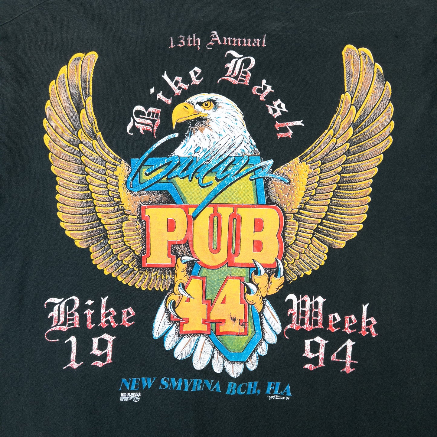 Vintage 1994 Bike Week Gillys Pub Graphic T Shirt Size M