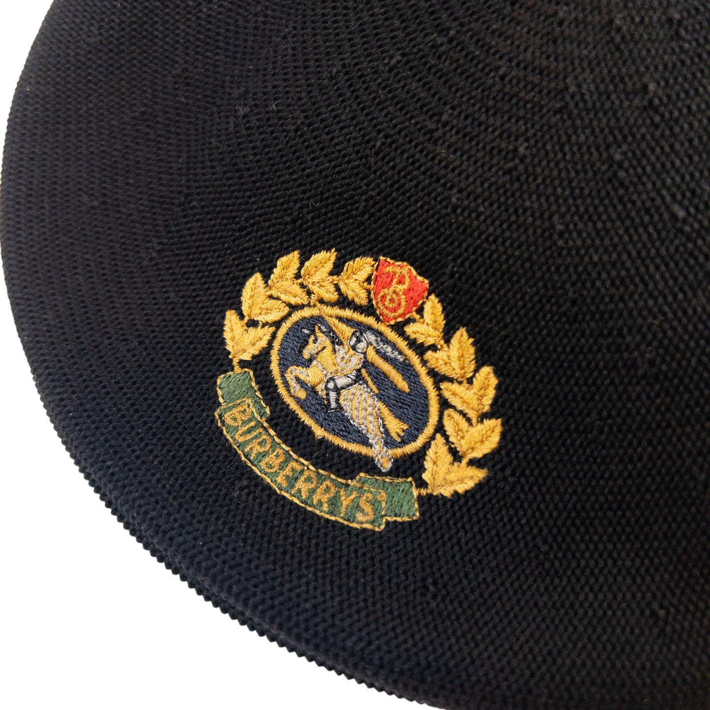 Vintage Burberry Crest Embroidered Beret