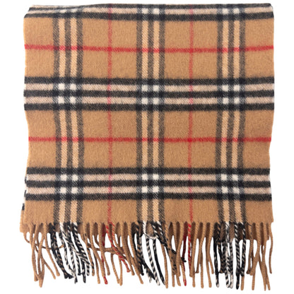 Vintage Burberry Nova Check Lambswool Tassel Scarf