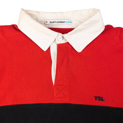 Vintage YSL Yves Saint Laurent Long Sleeve Rugby Polo Shirt Size XL