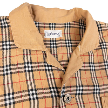 Vintage Burberry Nova Check Long Sleeve Button Up Pyjama Shirt Size M