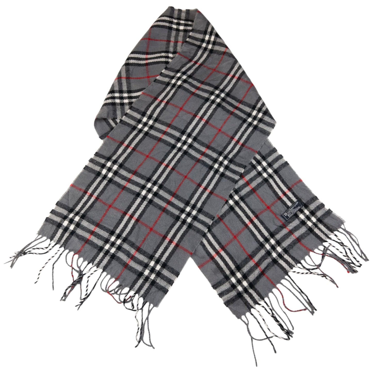 Vintage Burberry Nova Check Tassel Scarf