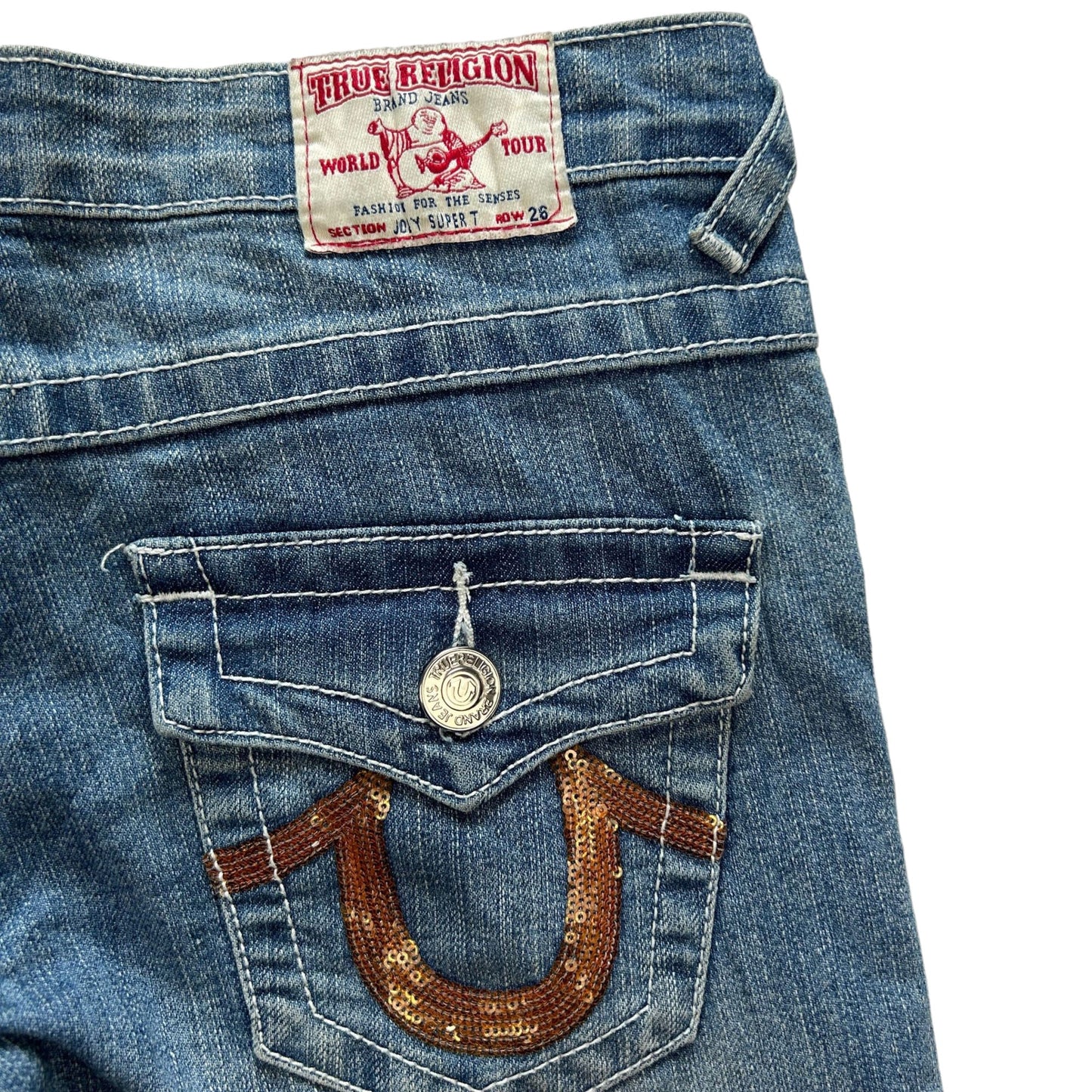 Vintage True Religion Sequin Denim Jeans Size W26