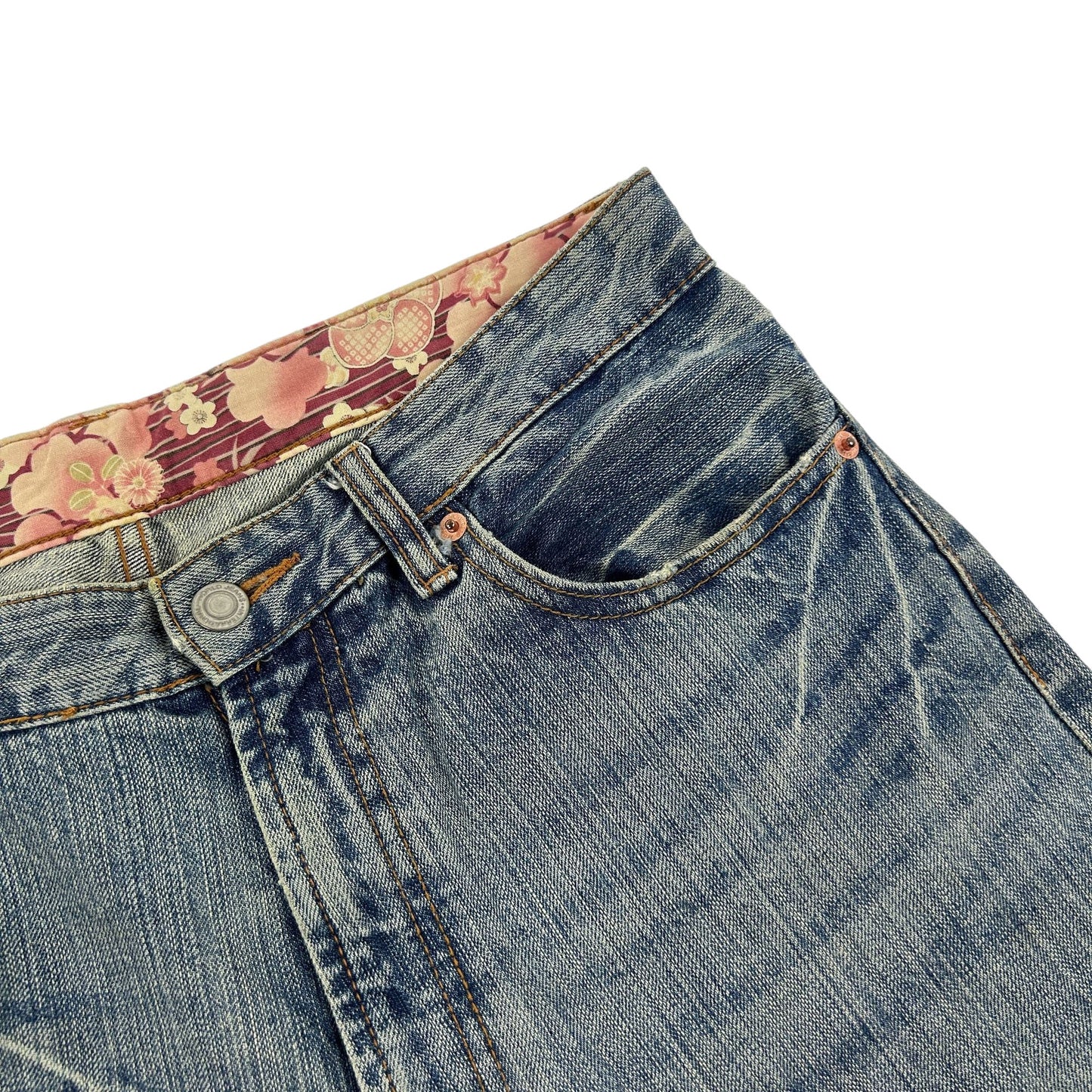 Vintage Birds And Waves Japanese Denim Jeans Size W30