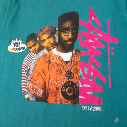 Vintage Stussy X De La Soul MTV Graphic T Shirt Size M