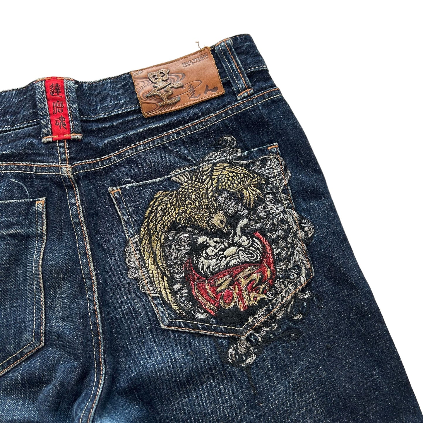 Vintage Big Train Embroidered Denim Jeans Size W32