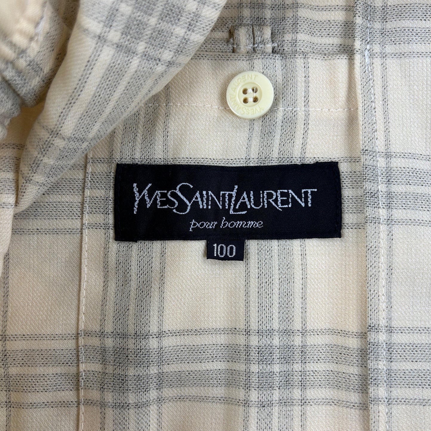 Vintage Yves Saint Laurent Checked Harrington Jacket Size L