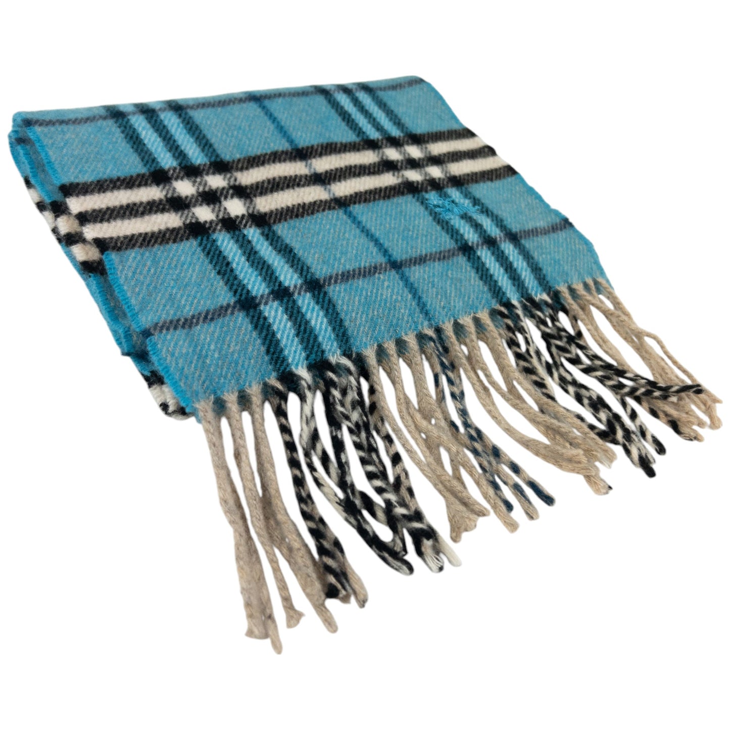 Vintage Burberry Nova Check Cashmere Tassel Scarf