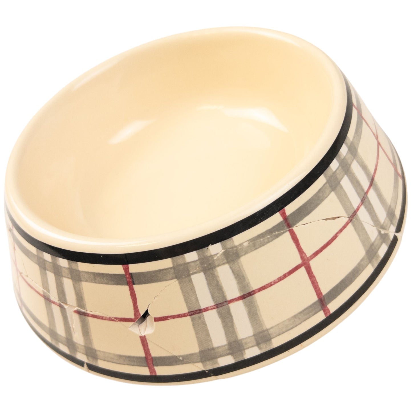 Vintage Burberry Nova Check Dog Bowl