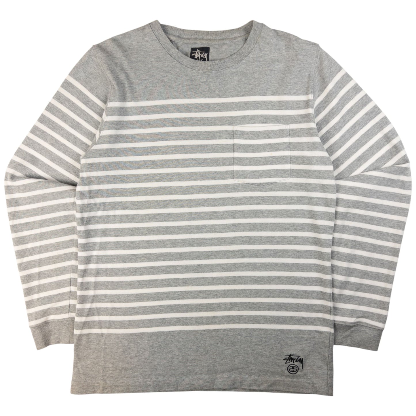 Vintage Stussy Striped Thick Long Sleeve T Shirt Size M