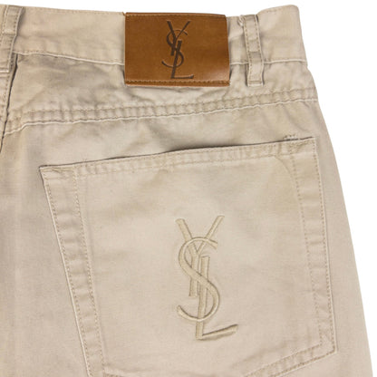 Vintage YSL Yves Saint Laurent Embroidered Chino Trousers Size W30