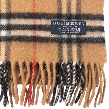 Vintage Burberry Nova Check Lambswool Tassel Scarf