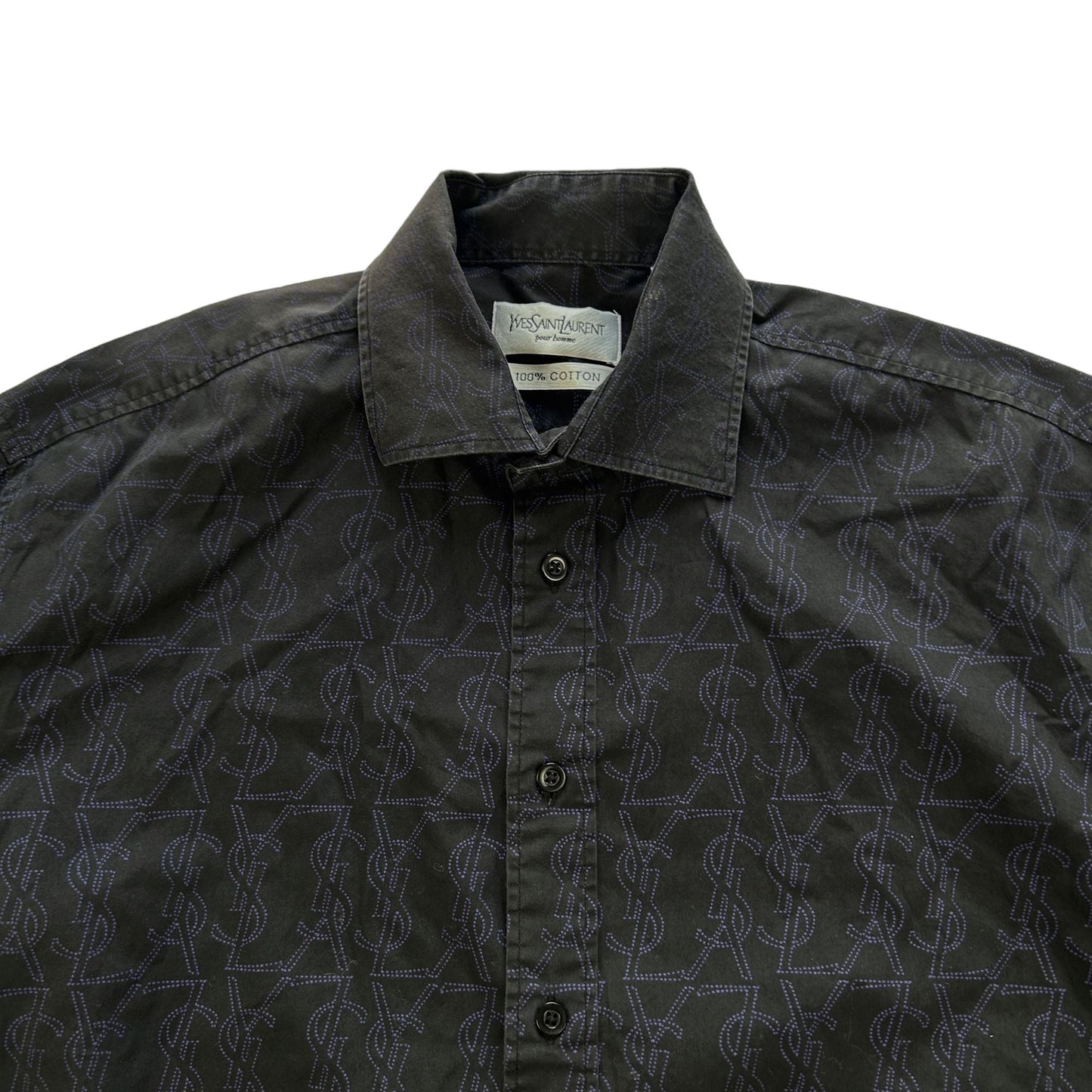 Vintage Yves Saint Laurent Monogram Button Shirt Size M