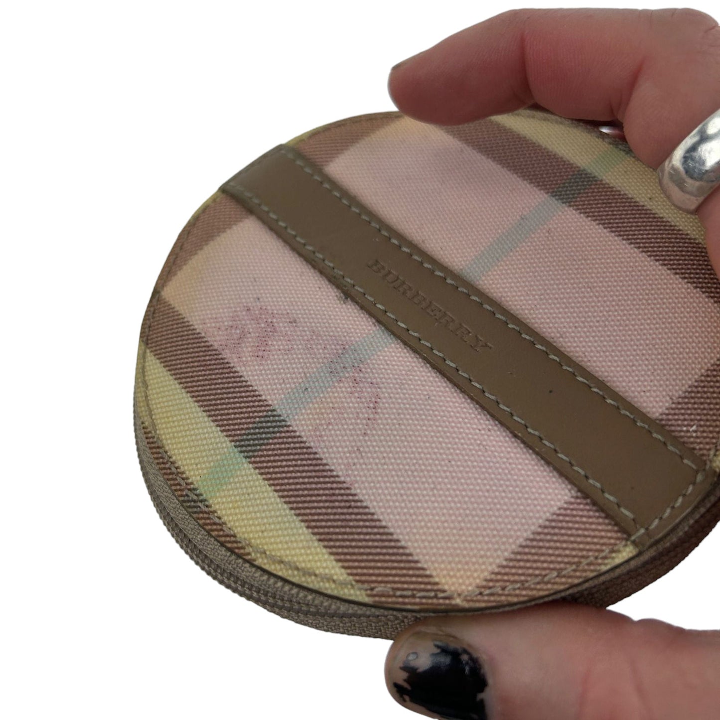 Vintage Burberry Nova Check Round Coin Purse