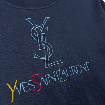 Vintage YSL Yves Saint Laurent Embroidered Sweatshirt Size M