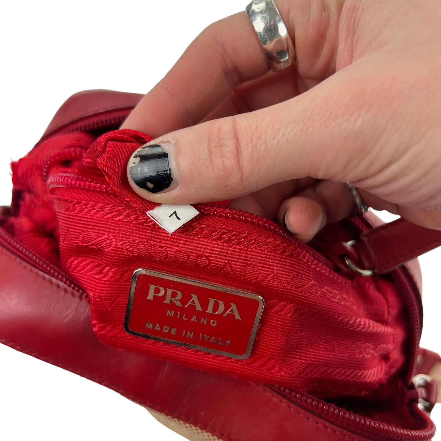 Vintage 1999 Prada Canvas And Leather Cross Body Bag