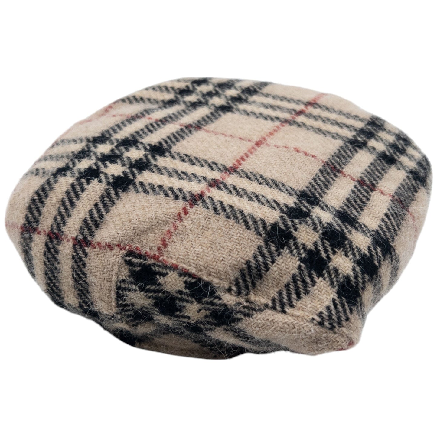 Vintage Burberry Nova Check Wool Flat-Cap Hat Size S