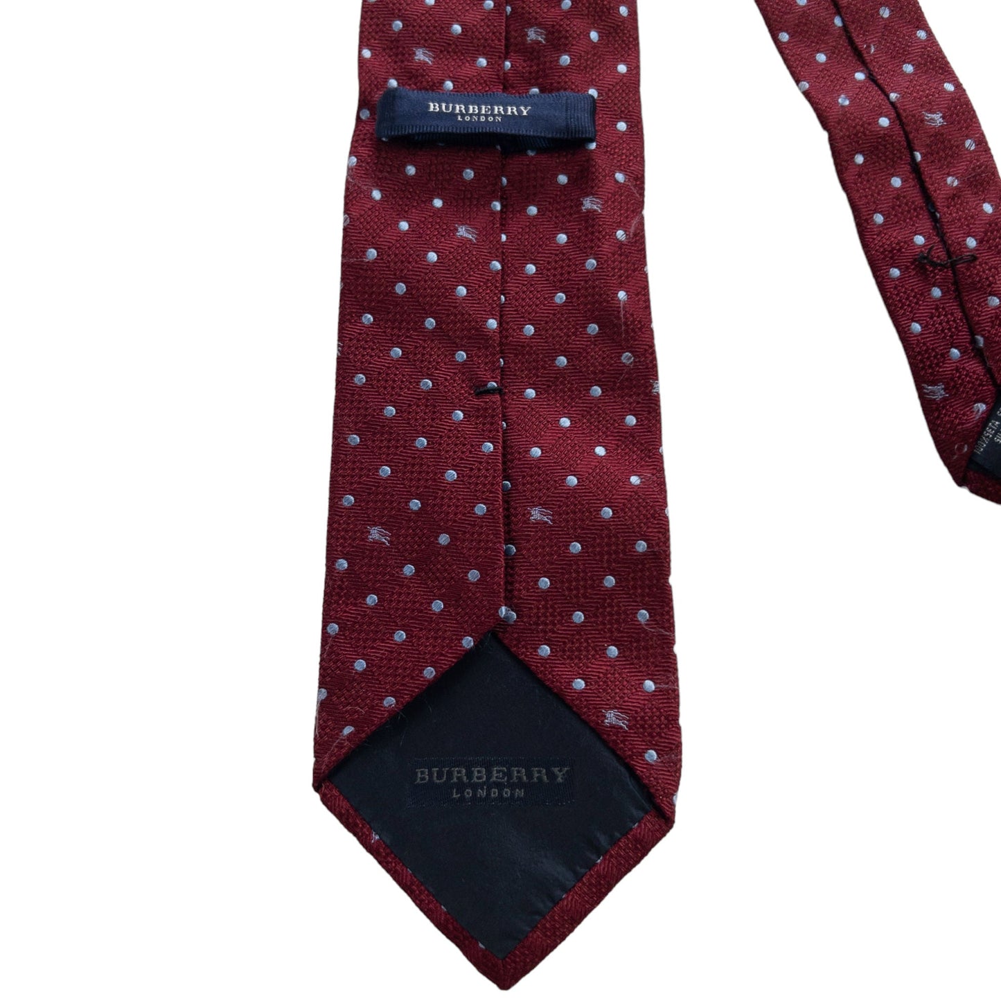 Vintage Burberry London Polka Dot Monogram Silk Tie