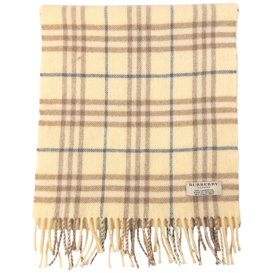 Vintage Burberry Nova Check Lambswool Tassel Scarf