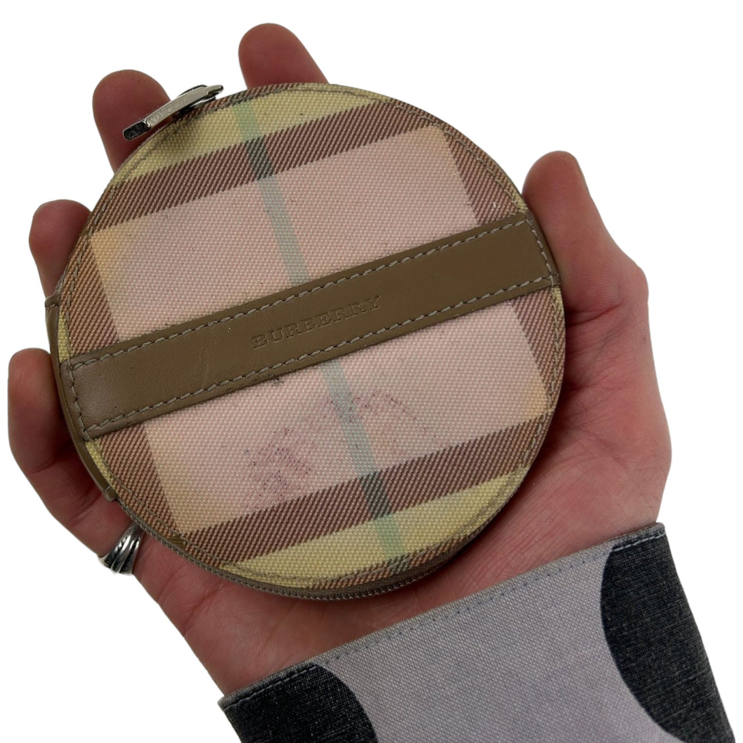 Vintage Burberry Nova Check Round Coin Purse