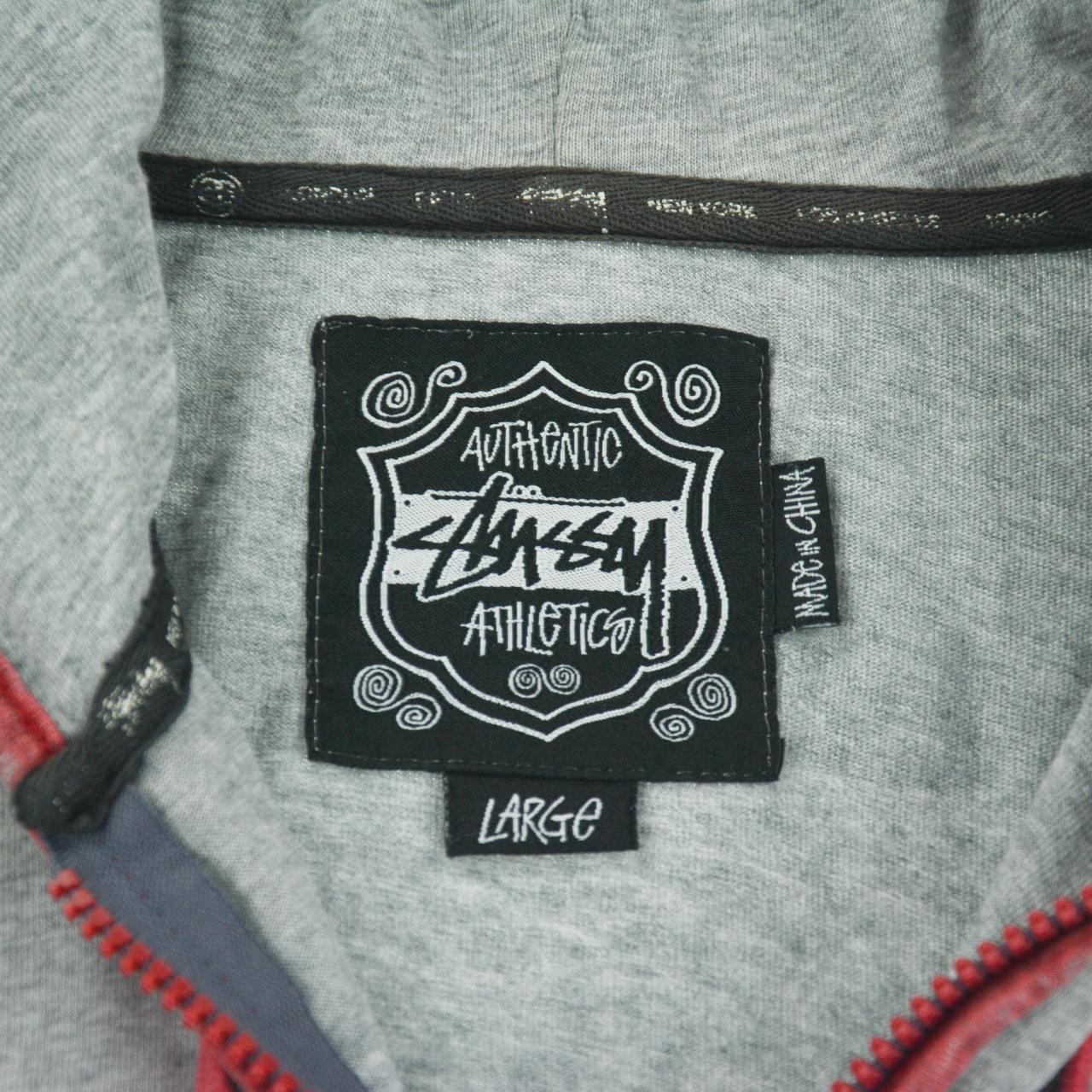 Vintage Stussy Striped Zip Up Hoodie Size L